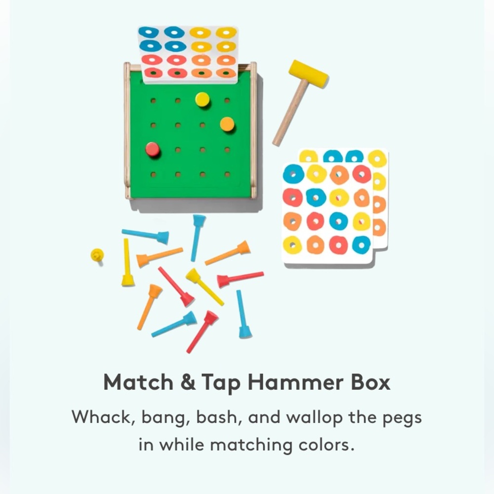 Lovevery Colorful Match & Tap Hammer Box Toy / EUC